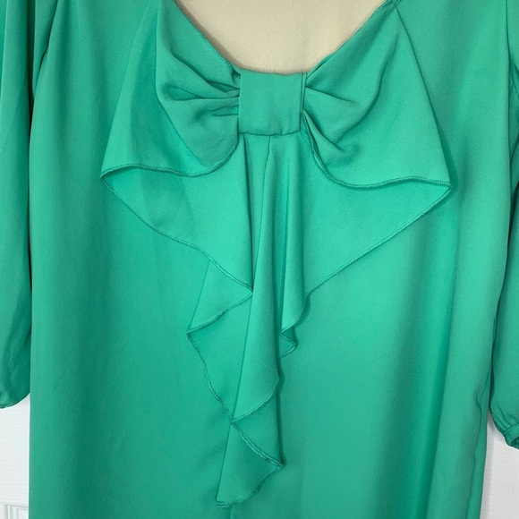 Green Mini Dress with Bow Back Sz Small - Picture 5 of 9